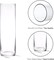 4E's Novelty Set of 3 Glass Cylinder Vases for Centerpieces, 6, 9, 10.5 Inch Tall, 3.5" Wide - Clear Glass Vase for Candles, Flower Vases for Centerpieces